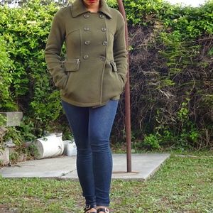 Green peacoat